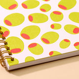 A5 Letterpress Spiral Notebook | Olives