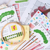 Ice Cream Whippy | Junior Cross Stitch Kit: Premium kit (with hoop and bag)