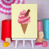 Ice Cream Whippy | Junior Cross Stitch Kit: Premium kit (with hoop and bag)