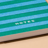 Letterpress Spiral Pocket Notebook | Blue/Green Stripe