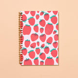 A5 Letterpress Spiral Notebook | Strawberry