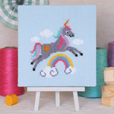 Sparkle Unicorn | Junior Cross Stitch Kit: Premium kit (with hoop and bag)