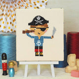 Ahoy Pirate | Junior Cross Stitch Kit: Premium kit (with hoop and bag)