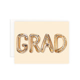 Grad Gold Mylar Balloons Graduation - Greeting Card