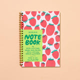 A5 Letterpress Spiral Notebook | Strawberry